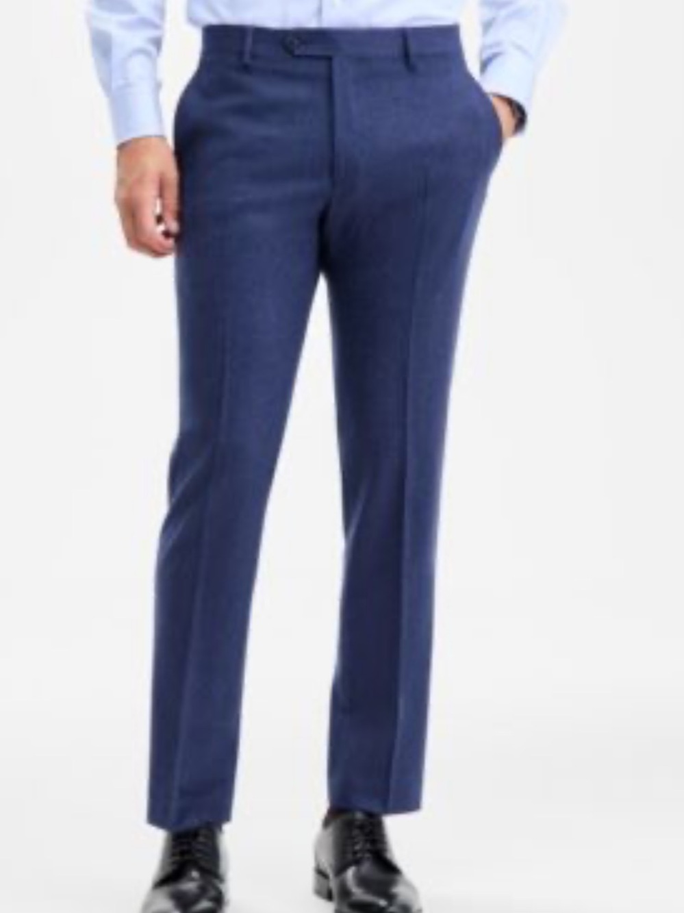Tommy Hilfiger Tyler Navy Men's Wool-Blend Dress Trousers